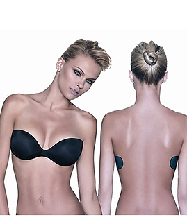 Adhesive backless strapless graduated bra -  -  