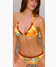 Women's Italian  Sexy Swimsuits - Triangle halter top and string bikini - Bikini Amarea style 052 - Women's  Sexy Swimsuits