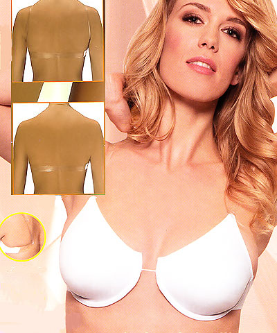 center clear straps backless bra: Aris Lua