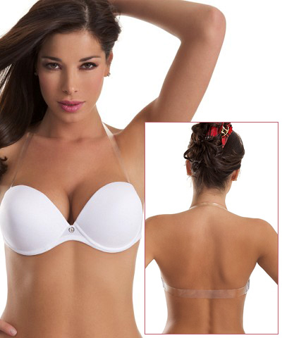 Clear Back push up bra with transparent straps: Si e Lei style 1368