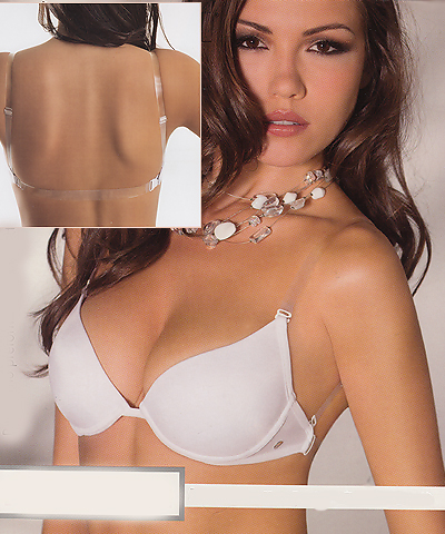Clear straps softly padded push up bras with clear back strap: Lormar  art.1578
