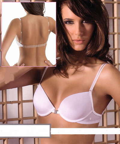 Clear straps padded push up bras with clear back strap: SIELEI art