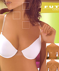 Clear strap bras - backless look with clear back  - Futura Visione Gold - Strapless Bras and Backless Strapless Bras 