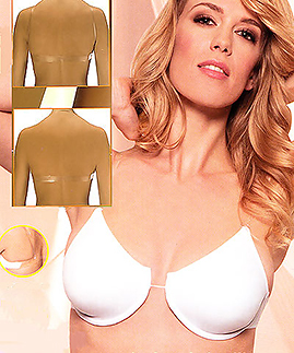 Clear strap bras - backless look with clear back : Lormar Visione Gold