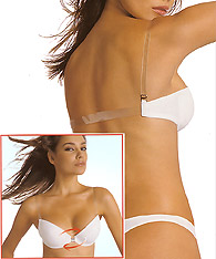 Push up Backless Bras with clear strap and clear adjustable back strap - Reggibello style P2091-2928 - Push Up Bras 