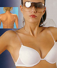 Clear  Back Gel type push up bra with transparent straps - Si e Lei style 1368 - Strapless Bras and Backless Strapless Bras 